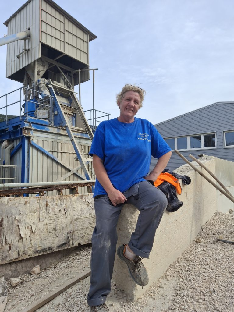 Elektrovoda worker at concrete works
